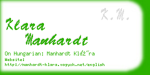 klara manhardt business card